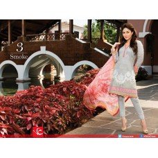 ZC01 Faraz Manan Grey & Pink Lawn Crescent Summer Suit 2015